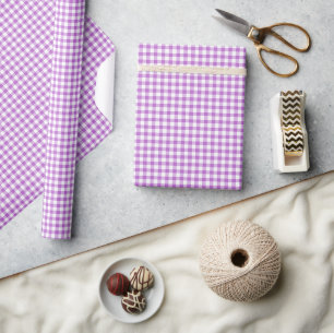Classic Gingham Orchid Purple Wrapping Paper
