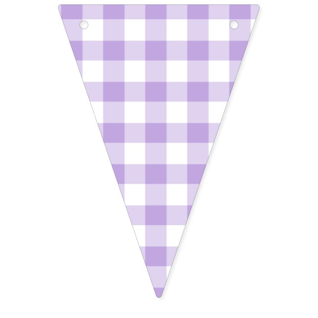 Classic Gingham Soft Lavender Bunting (First Flag)