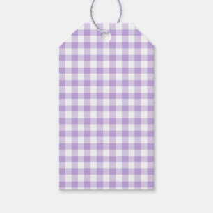 Classic Gingham Soft Lavender Gift Tags