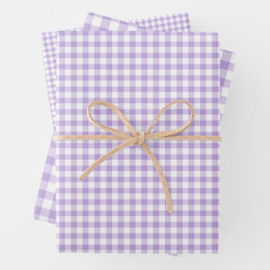 Classic Gingham Soft Lavender Wrapping Paper Sheet