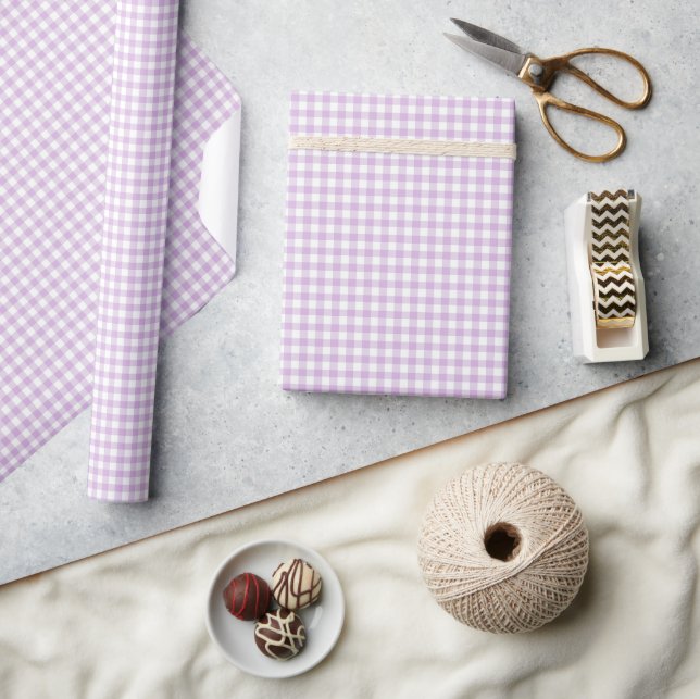 Classic Gingham Soft Lilac Wrapping Paper (Crafts)