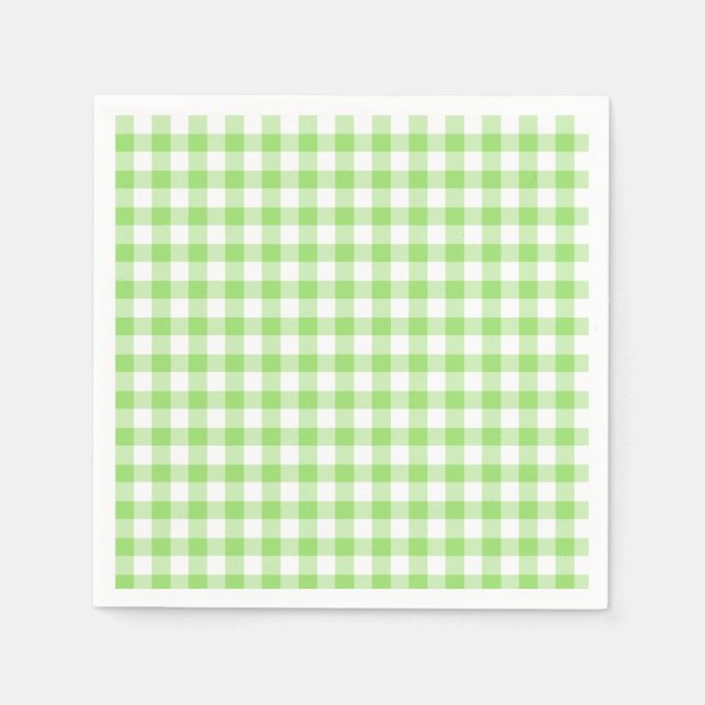 Classic Gingham Spring Green Napkin (Front)