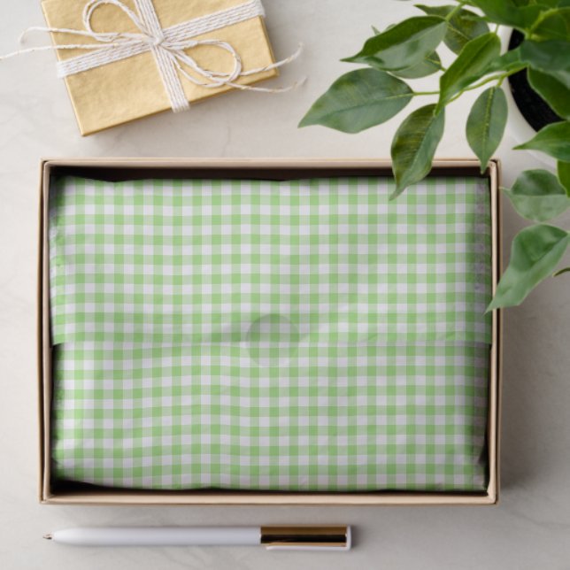 Classic Gingham Spring Green Tissue Paper (Gift)