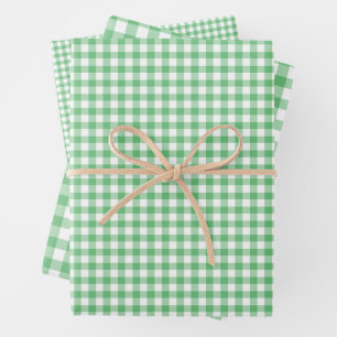 Classic Gingham Summer Green Wrapping Paper Sheet