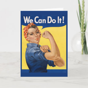 Classic Girl Power Empowerment Pop Art Print Card