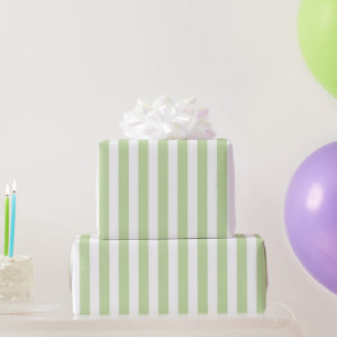 Classic Girly Pastel Green Stripe Pattern Spring Wrapping Paper