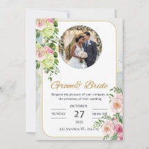 Classic Glam Wedding Invitation | Stylish Custom