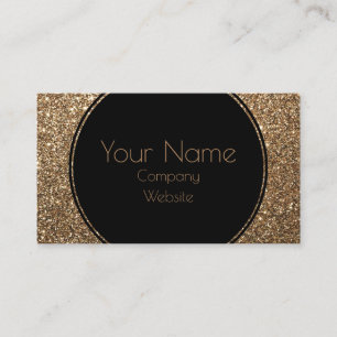 Classic Glamour Gatsby Black and Gold Glitter Business Card