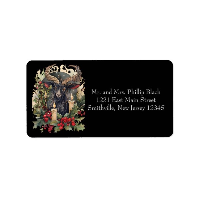 Classic Goat Yule Address Label (Front)