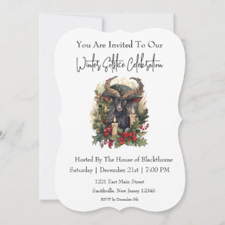 Classic Goat Yule Invitation 