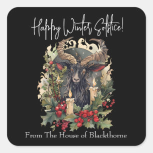 Classic Goat Yule  Square Sticker
