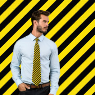 Classic Gold and Black Diagonal Striped Necktie