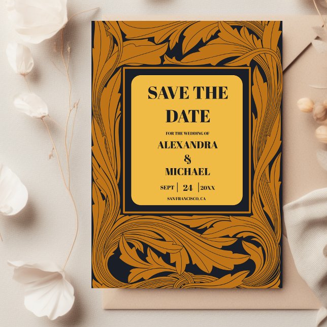 Classic Gold Art Nouveau Wedding Save The Date (Creator Uploaded)
