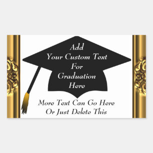 Classic Gold Border Graduation Stickers