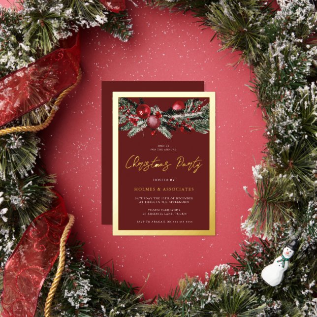 Classic Gold & Burgundy Corporate Christmas Party (Insitu)