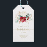 Classic Gold Burgundy White Floral Bridal Shower   Gift Tags<br><div class="desc">These classic gold burgundy white floral bridal shower gift tags are perfect for a rustic wedding shower. The design features watercolor white,  burgundy and gold flowers and berries with green foliage arranged into elegant bouquets.</div>