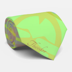 Classic Gold Butterfly Pistachio Violet Background Tie
