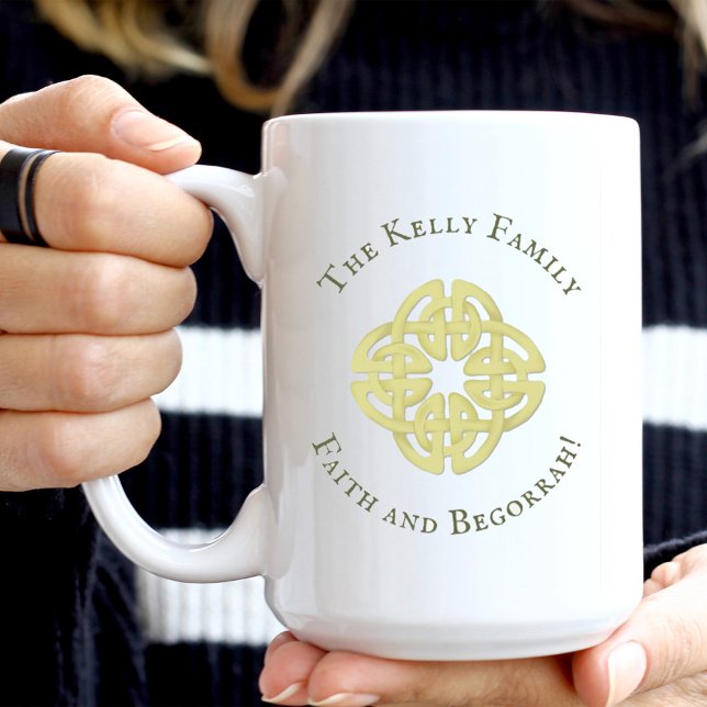 Classic Gold Celtic Cross Faith and Begorrah  Coffee Mug (Creator Uploaded)