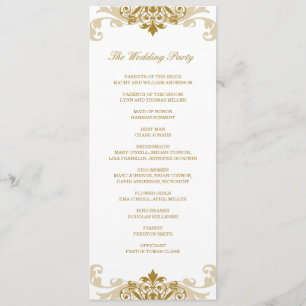 Classic Gold Colour Elegant Ironwork Wedding Programme