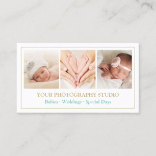 Classic Gold Colour Frame Photo Collage Showcase Business Card