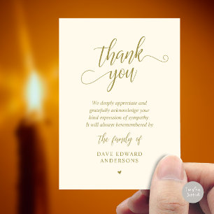 Classic Gold Cream Funeral Memorial Sympathy Card