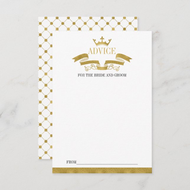 Classic Gold Crest Wedding Advice Card (Front/Back)