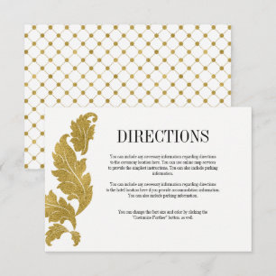 Classic Gold Crest Wedding Directions Card