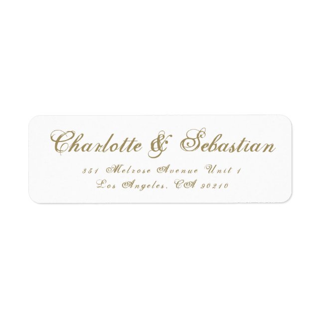 Classic gold custom script elegant chic Wedding (Front)
