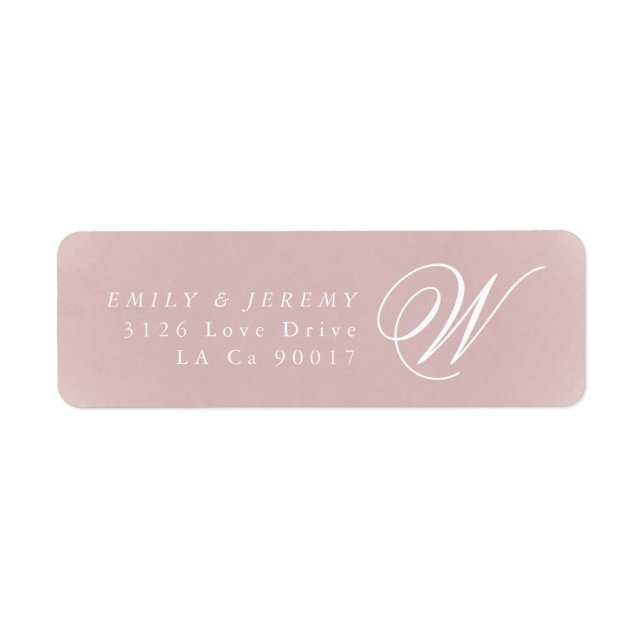 Classic Gold Dusty Rose Pink Monogram Wedding (Front)