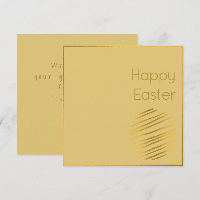 Classic Gold Egg Easter Card (Front/Back)