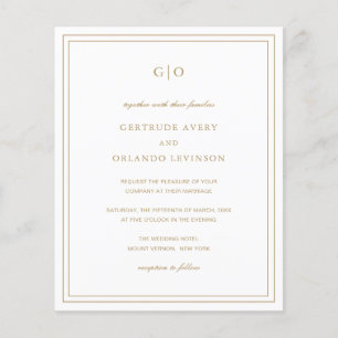 Classic Gold Elegant Budget Wedding Invitation