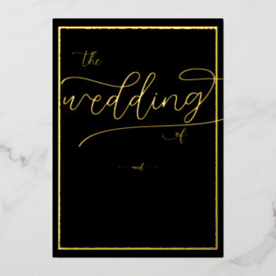 Classic Gold Frame Flourish Calligraphy Wedding