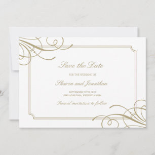Classic Gold Frame Luxury Wedding Save The Date