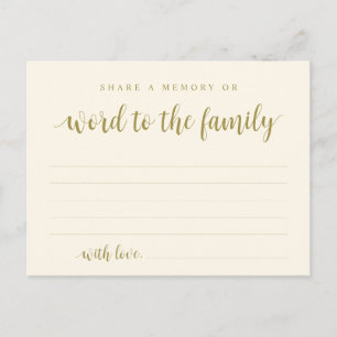Classic Gold, Funeral Service, Share a memory Card