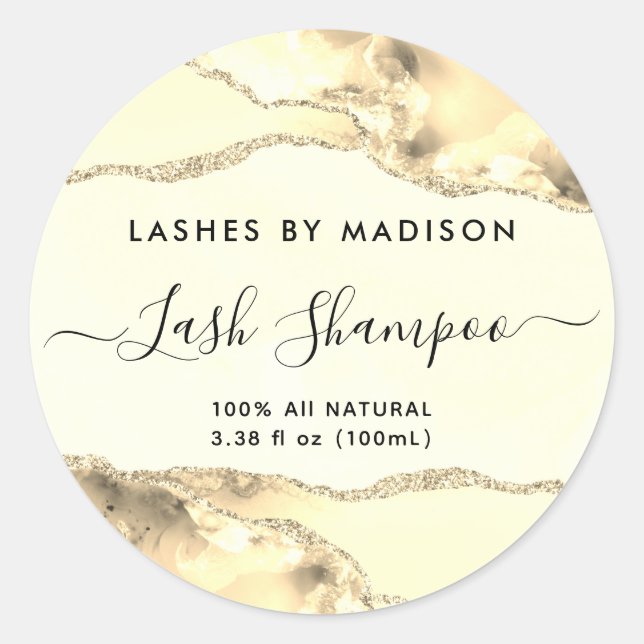 Classic Gold Glitter Marble Agate Product Label (Front)