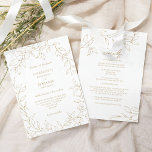 Classic Gold Greenery Wedding Details All in One Invitation<br><div class="desc">Introducing our Classic Gold Greenery Wedding Details All in One Invitation Design- meticulously designed to embody a modern romantic aesthetic. Featuring a classic blend of clean white backgrounds with delicate golden leaves gracefully complemented by a simple calligraphy script paired with an understated serif font. The result is a perfectly polished...</div>