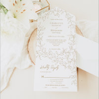Classic Gold Greenery Wedding Entree Choice