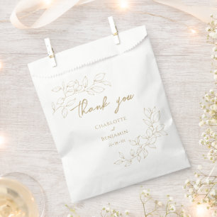 Classic Gold Greenery Wedding Favour Bags