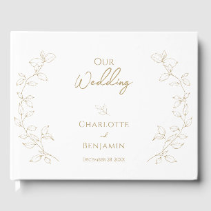 Classic Gold Greenery Wedding Guest Book