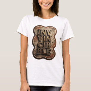 Classic Gold INVINCIBLE 3D Text Art T-Shirt