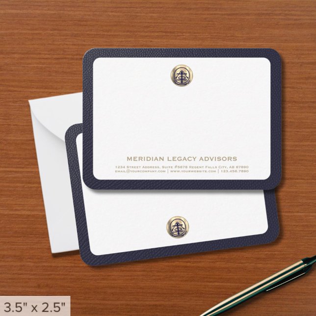 Classic Gold Logo Business Note Card (Creator Uploaded)