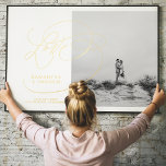 Classic gold love chic typography photo wedding  foil prints<br><div class="desc">Classic gold love chic typography photo wedding with flourish and swirls fonts with faux gold foil. Add your photo in black and white or colours. Perfect wedding keepsake.</div>