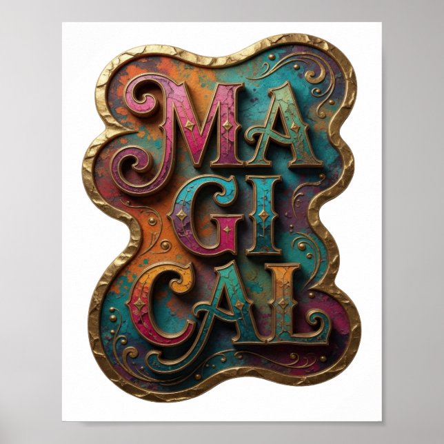 Classic Gold MAGICAL Statement Design Poster (Front)