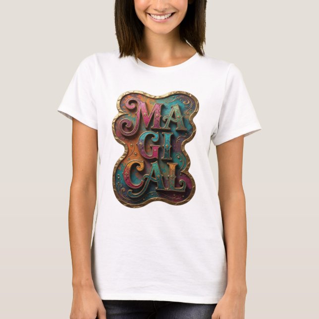 Classic Gold MAGICAL Statement Design T-Shirt (Front)