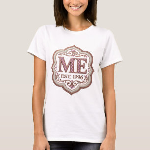 Classic Gold ME EST 1996 Artistic Motif T-Shirt