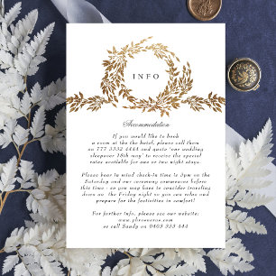 Classic Gold Monogram Botanical Crest Wedding Enclosure Card
