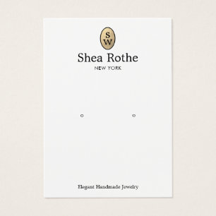 Classic Gold Monogram Earring Display Card