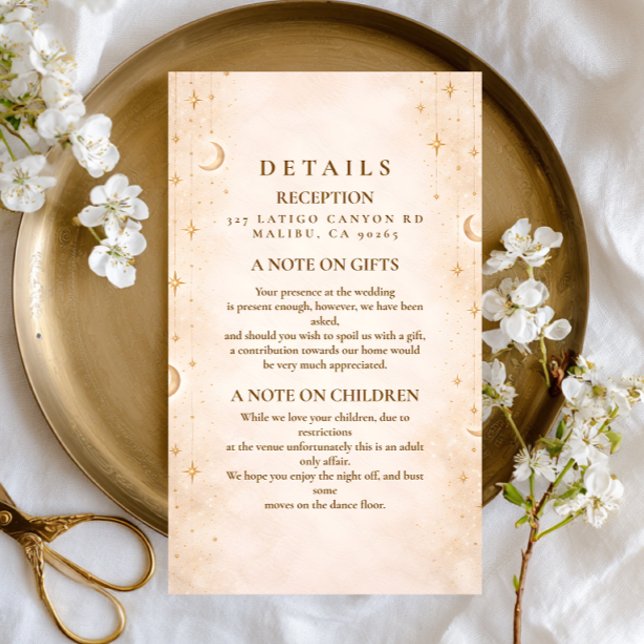 Classic Gold Moonlight Wedding Enclosure Card (Creator Uploaded)