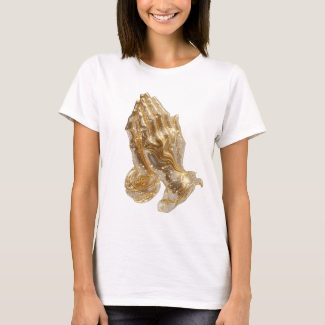 Classic Gold PRAYING HANDS Graphic Tee (Front)