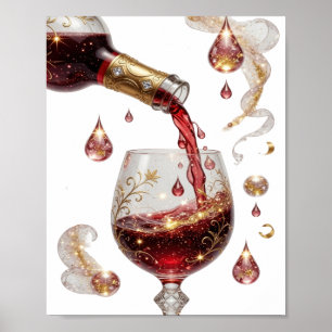 Classic Gold RED WINE Poster